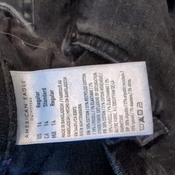 American Eagle Black Baggy Wide Leg Stretch Jeans - Picture 6 of 6